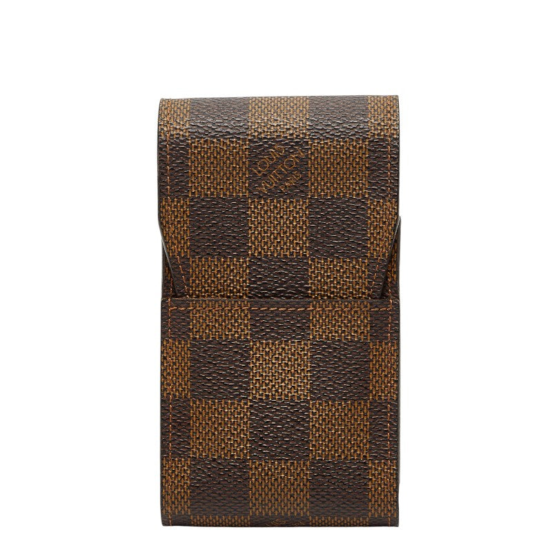 ルイ ヴィトン ダミエ エテュイ シガレット シガレットケース タバコケース N63024 ブラウン PVC レザー レディース LOUIS VUITTON 中古