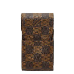 ルイ ヴィトン ダミエ エテュイ シガレット シガレットケース タバコケース N63024 ブラウン PVC レザー レディース LOUIS VUITTON 中古