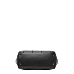シャネル チョコバー ロゴ トートバッグ ハンドバッグ ブラック キャビアスキン レディース CHANEL 中古