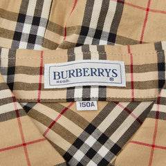 バーバリー ノバチェック 半袖 シャツワンピース ベージュ コットン キッズ BURBERRY 中古