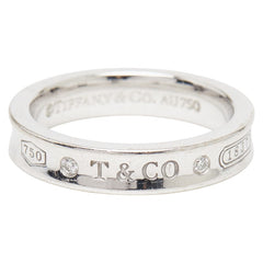 ティファニー 1837 ナローリング リング 指輪 K18WG ホワイトゴールド レディース TIFFANY&Co. 中古
