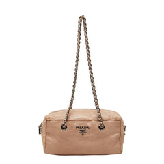 プラダ ロゴ ショルダーバッグ ピンク レザー レディース PRADA 【中古】