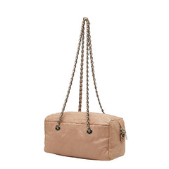 プラダ ロゴ ショルダーバッグ ピンク レザー レディース PRADA 【中古】