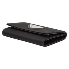 プラダ 三角ロゴプレート 6連 キーケース M222 ブラック ナイロン レディース PRADA 【中古】