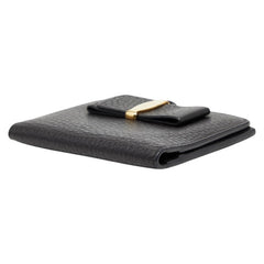 サルヴァトーレフェラガモ ヴァラリボン 二つ折り財布 ブラック レザー レディース Salvatore Ferragamo 中古
