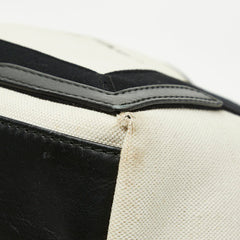 バレンシアガ ネイビーカバス S ハンドバッグ トートバッグ 339933 ホワイト ブラック キャンバス レザー レディース BALENCIAGA 【中古】