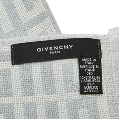 ジバンシー ロゴ マフラー グレー ホワイト ウール アクリル レディース Givenchy 中古