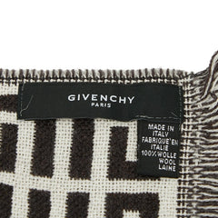 ジバンシー ロゴ マフラー ブラウン ホワイト ウール レディース Givenchy 中古
