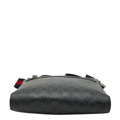 グッチ GGスプリーム 斜め掛け ショルダーバッグ 474137 ブラック PVC レザー メンズ GUCCI 中古