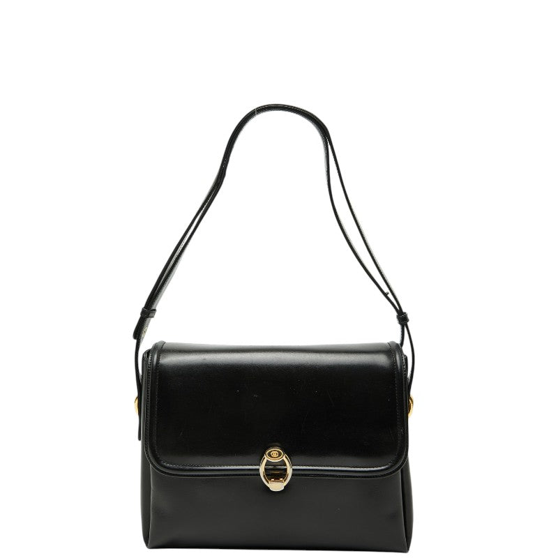 グッチ オールドグッチ ショルダーバッグ ブラック レザー レディース GUCCI 【中古】