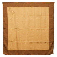 カルティエ 総柄 スカーフ ブラウン シルク レディース CARTIER 【中古】