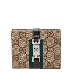 グッチ GGキャンバス ジャッキー シェリーライン 二つ折り財布 05470 ベージュ マルチカラー キャンバス レザー レディース GUCCI 中古
