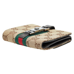 グッチ GGキャンバス ジャッキー シェリーライン 二つ折り財布 05470 ベージュ マルチカラー キャンバス レザー レディース GUCCI 中古
