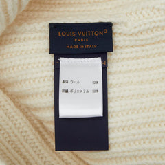 ルイ ヴィトン LV ヘッドライン ニットキャップ ニット帽 ビーニー サイズ：S M77873 ブロン ホワイト ウール レディース LOUIS VUITTON 【中古】