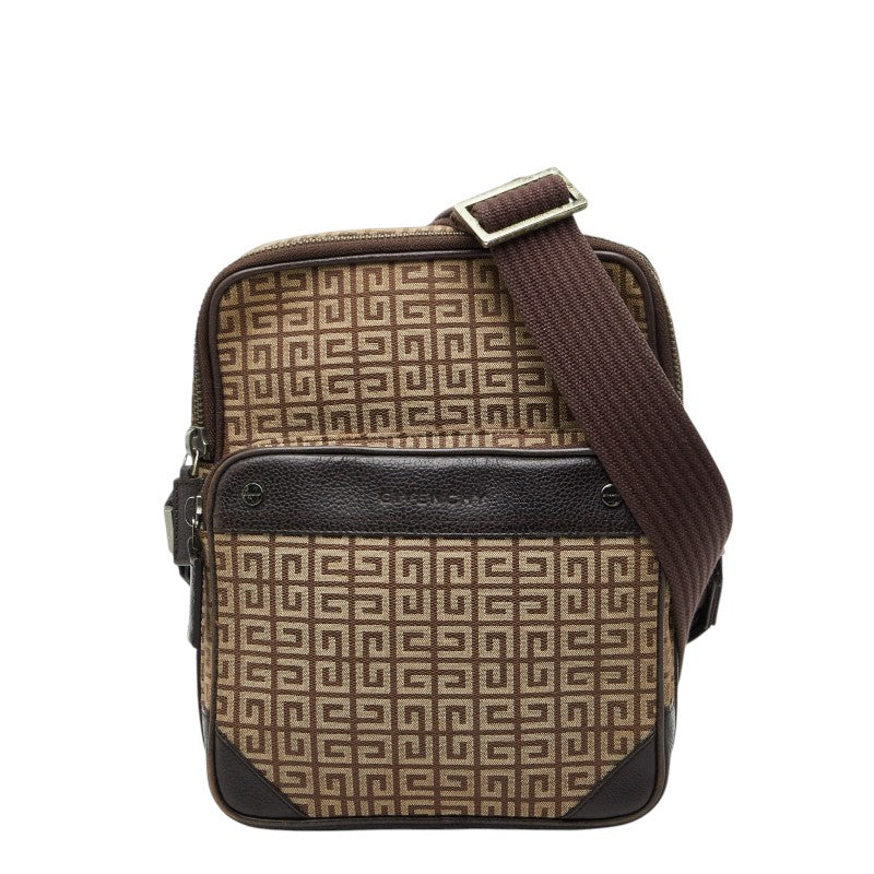 ジバンシー 斜め掛け ショルダーバッグ ベージュ ブラウン キャンバス レザー レディース Givenchy 【中古】