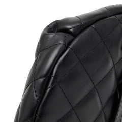 シャネル ユニフォーム マトラッセ ボディバッグ ウエストバッグ ブラック ラムスキン レディース CHANEL 中古