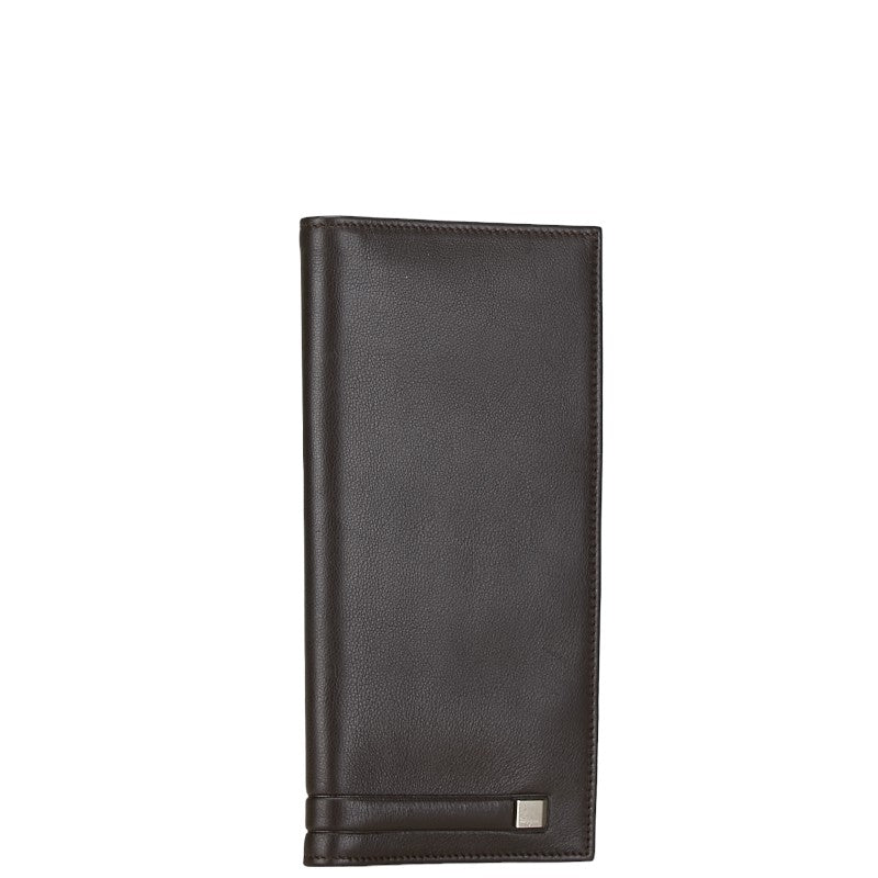 サルヴァトーレフェラガモ 長財布 ブラウン レザー メンズ Salvatore Ferragamo 【中古】