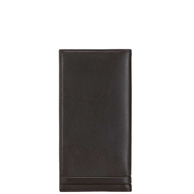 サルヴァトーレフェラガモ 長財布 ブラウン レザー メンズ Salvatore Ferragamo 【中古】