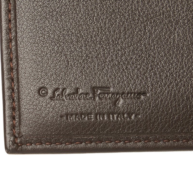 サルヴァトーレフェラガモ 長財布 ブラウン レザー メンズ Salvatore Ferragamo 【中古】