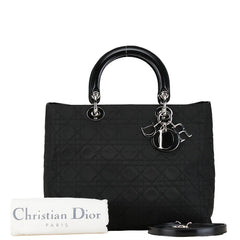 ディオール カナージュ レディディオール ハンドバッグ ショルダーバッグ 2WAY ブラック コットン レザー レディース Dior 中古
