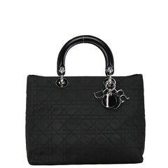 ディオール カナージュ レディディオール ハンドバッグ ショルダーバッグ 2WAY ブラック コットン レザー レディース Dior 中古