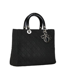 ディオール カナージュ レディディオール ハンドバッグ ショルダーバッグ 2WAY ブラック コットン レザー レディース Dior 中古