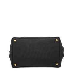 プラダ 三角ロゴプレート カナパM ハンドバッグ 1BG642 ブラック キャンバス レディース PRADA 【中古】