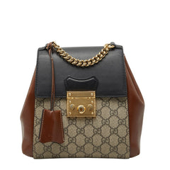 グッチ GGスプリーム パドロック リュック バックパック 498194 ベージュ マルチカラー PVC レザー レディース GUCCI 【中古】