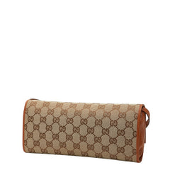 グッチ GGキャンバス バンブー ショルダーバッグ 117594 ベージュ ブラウン キャンバス レザー レディース GUCCI 【中古】