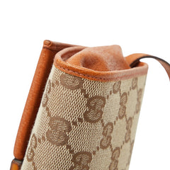 グッチ GGキャンバス バンブー ショルダーバッグ 117594 ベージュ ブラウン キャンバス レザー レディース GUCCI 【中古】