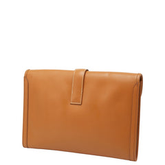 エルメス ジジェPM クラッチバッグ セカンドバッグ ゴールド ブラウン レザー レディース HERMES 【中古】