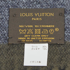 ルイ ヴィトン エシャルプ LV スティッカー マフラー M70039 ブルー マルチカラー ウール カシミヤ レディース LOUIS VUITTON 【中古】