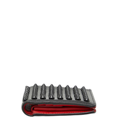 クリスチャンルブタン スパイクスタッズ 二つ折り財布 コンパクトウォレット ブラック レザー レディース Christian Louboutin 【中古】