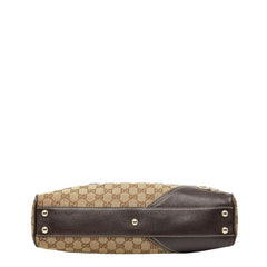 グッチ GGキャンバス インターロッキングG ハンドバッグ 169971 ベージュ ブラウン キャンバス レザー レディース GUCCI 【中古】