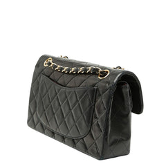 シャネル ココマーク マトラッセ23 ダブルフラップ チェーンショルダーバッグ ブラック ラムスキン レディース CHANEL 【中古】