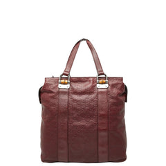 グッチ グッチシマ バンブー トートバッグ 355773 ワインレッド ボルドー レザー レディース GUCCI 【中古】