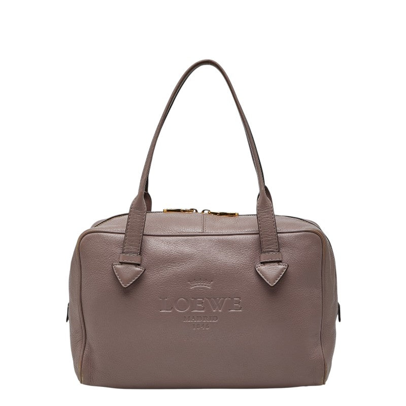 ロエベ ヘリテージ ハンドバッグ ミニボストンバッグ ピンク レザー レディース LOEWE 【中古】