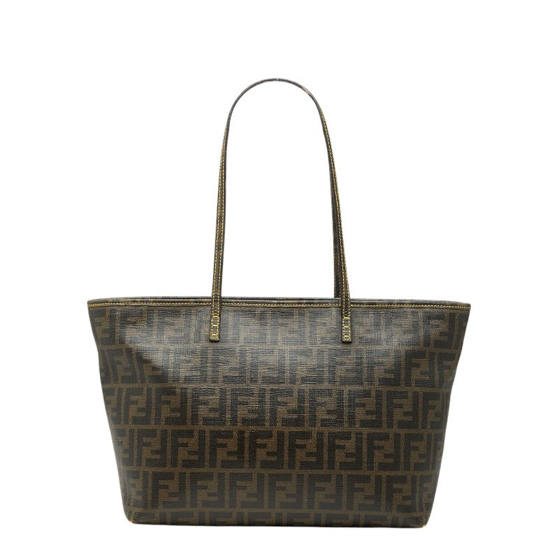 フェンディ ズッカ トートバッグ 8BH198 ブラウン PVC レザー レディース FENDI 中古