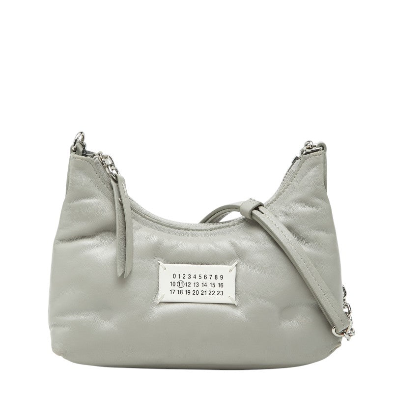 マルタンマルジェラ グラム スラム ホーボー マイクロ ショルダーバッグ SB1WG0021 グレー レザー レディース MARTIN MARGIELA 中古