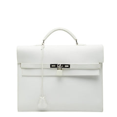 エルメス ケリーデペッシュ34 ハンドバッグ ビジネスバッグ ホワイト ヴォーエプソン メンズ HERMES 【中古】