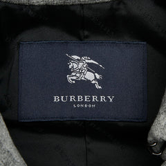 バーバリー チェック トレンチコート サイズM グレー ウール メンズ BURBERRY 中古