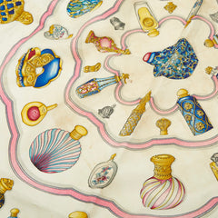 エルメス カレ90 Qu importe le flacon 香水瓶 スカーフ ライトブルー マルチカラー シルク レディース HERMES 【中古】