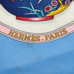 エルメス カレ90 Qu importe le flacon 香水瓶 スカーフ ライトブルー マルチカラー シルク レディース HERMES 【中古】