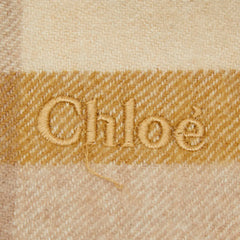 クロエ チェック マフラー ベージュ ブラウン レディース Chloe 【中古】