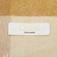 クロエ チェック マフラー ベージュ ブラウン レディース Chloe 【中古】