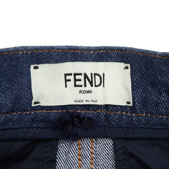 フェンディ 台形 デニム ミニスカート サイズ38 インディゴ ブルー コットン レディース FENDI 中古