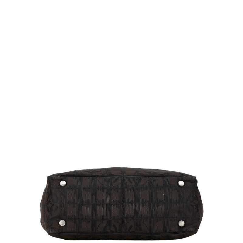 シャネル ニュートラベルライン ハンドバッグ ブラック ブラウン ナイロン レザー レディース CHANEL 【中古】