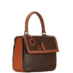 セリーヌ マカダム ハンドバッグ ショルダーバッグ 2WAY ブラウン PVC レザー レディース CELINE 中古