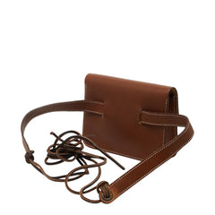 エルメス ポシェット グリーン ウエストバッグ ブラウン レザー レディース HERMES 【中古】