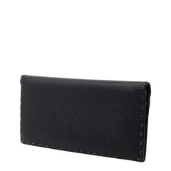 フェンディ セレリア 長財布 二つ折り 7M0355 ブラック レザー レディース FENDI 【中古】